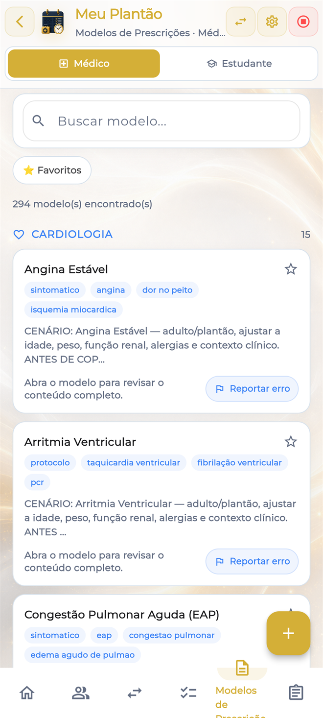 Planos e prescrições de referência — Meu Plantão do Ausculto